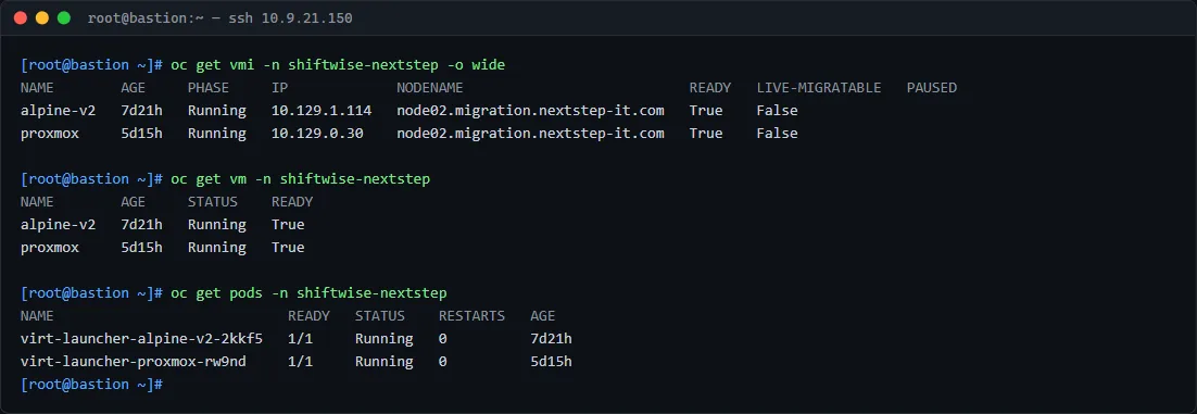 ShiftWise cluster terminal output