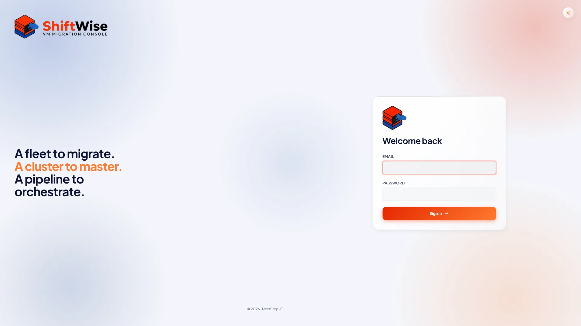 ShiftWise login screen