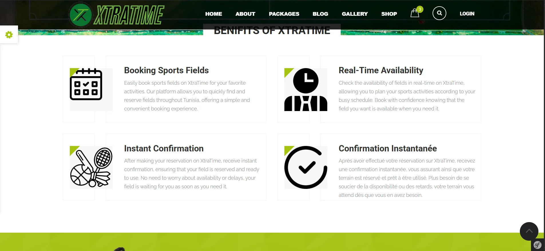 XtraTime booking view